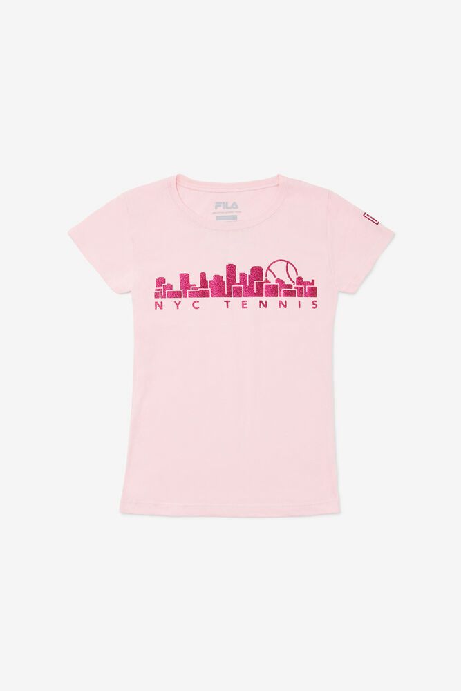 Fila T-Shirt Girl's Sparkle Kids Pink - India QWX-639057